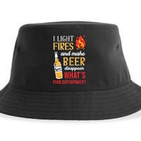 I Light Fires And Make Beer Disappear Funny Camping Sustainable Bucket Hat