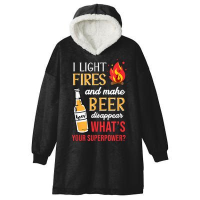 I Light Fires And Make Beer Disappear Funny Camping Hooded Wearable Blanket