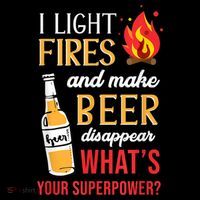 I Light Fires And Make Beer Disappear Funny Camping Drawstring Bag