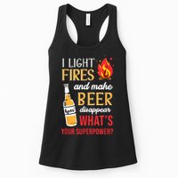 I Light Fires And Make Beer Disappear Funny Camping Womens Tank Top