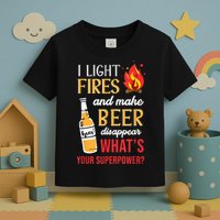 I Light Fires And Make Beer Disappear Funny Camping Toddler T-Shirt