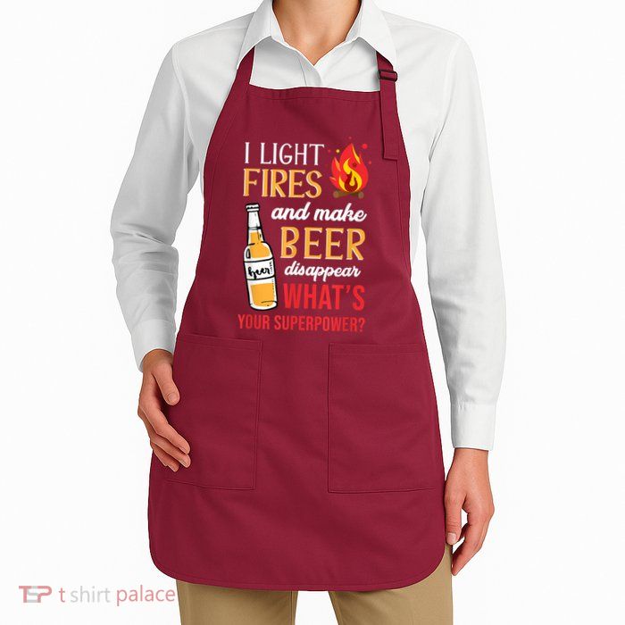 I Light Fires And Make Beer Disappear Funny Camping Apron