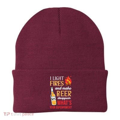 I Light Fires And Make Beer Disappear Funny Camping Beanie