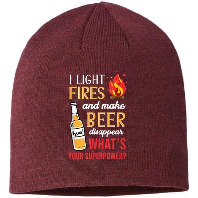 I Light Fires And Make Beer Disappear Funny Camping Sustainable Beanie