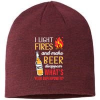 I Light Fires And Make Beer Disappear Funny Camping Sustainable Beanie