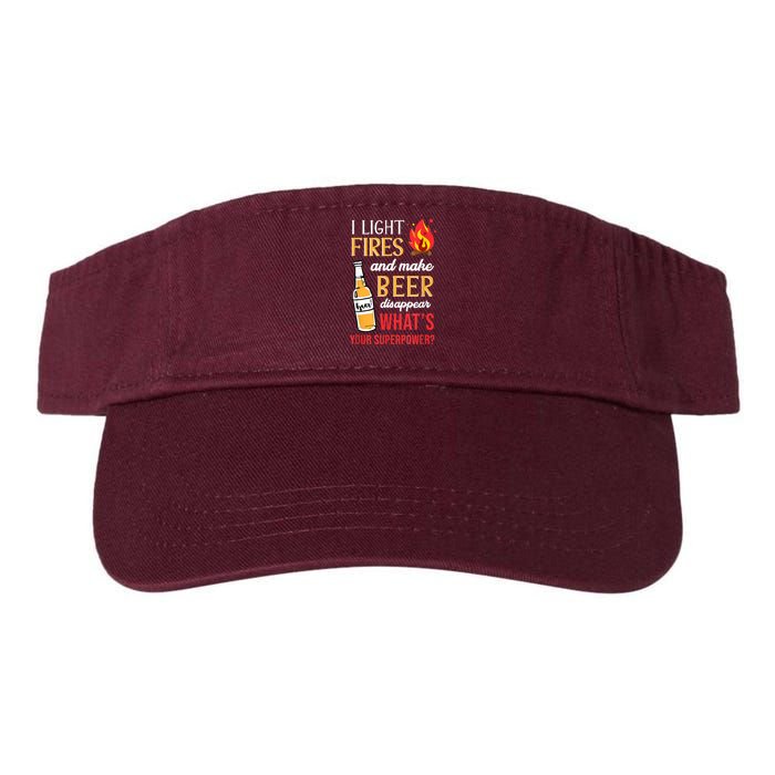 I Light Fires And Make Beer Disappear Funny Camping Visor