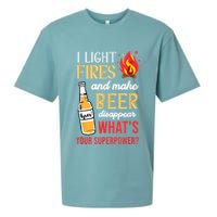 I Light Fires And Make Beer Disappear Funny Camping Sueded Cloud Jersey T-Shirt