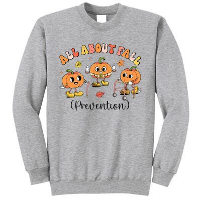 I Love Fall Prevention Fall Occupational Therapy Ot Tall Sweatshirt