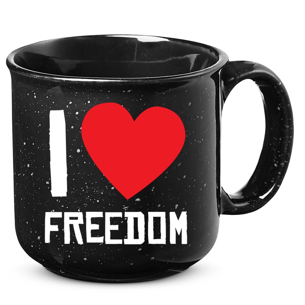 I Love Freedom Gift Free Proud Gift Country Pride Quote Saying Gift 15oz Campfire Ceramic Mug