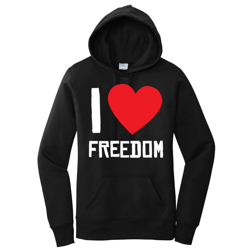 I Love Freedom Gift Free Proud Gift Country Pride Quote Saying Gift Women's Pullover Hoodie