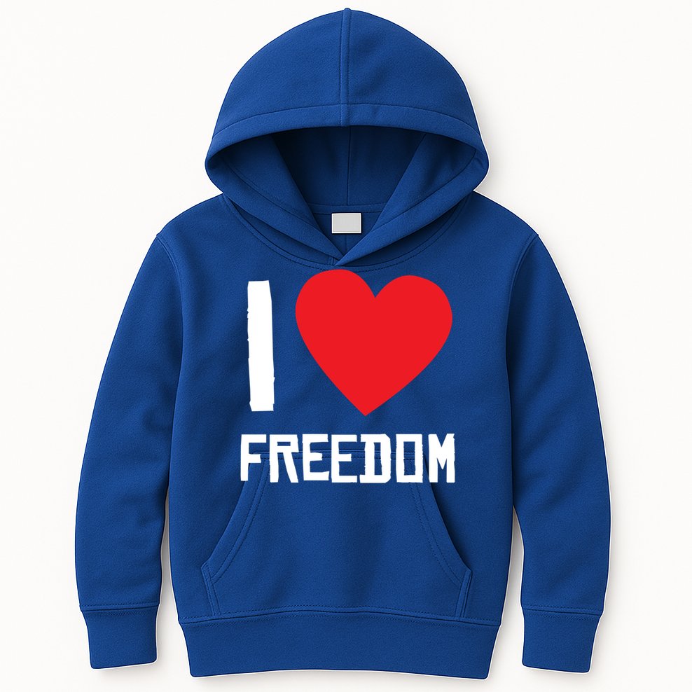 I Love Freedom Gift Free Proud Gift Country Pride Quote Saying Gift Kids Hoodie