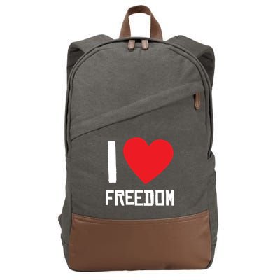 I Love Freedom Gift Free Proud Gift Country Pride Quote Saying Gift Cotton Canvas Backpack
