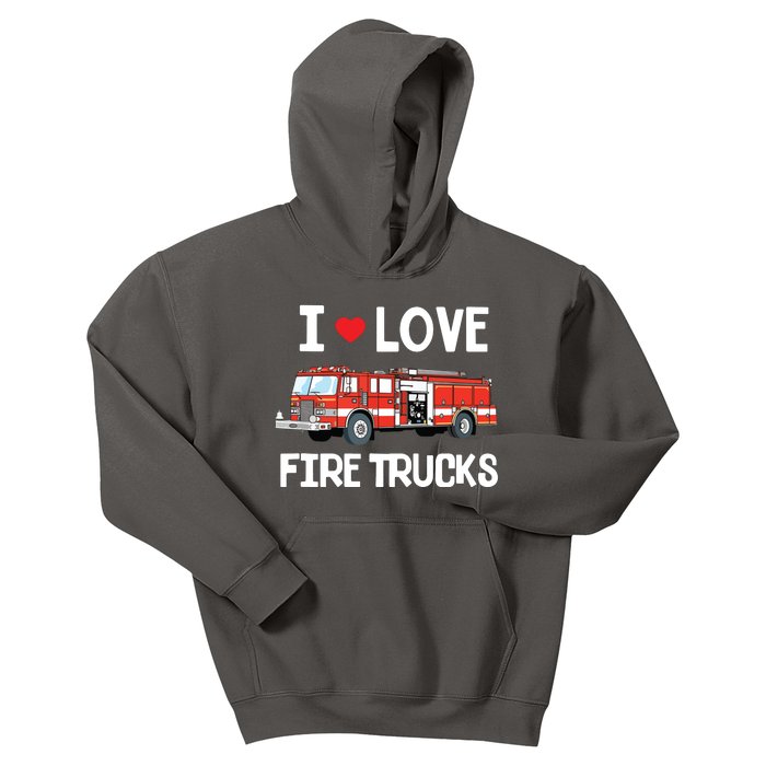 I Love Fire Trucks Kids Kids Hoodie