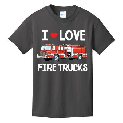 I Love Fire Trucks Kids Kids T-Shirt