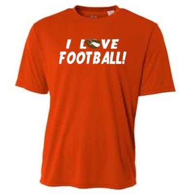 I Love Football Funny Gift Great Sport Funny Gift Cooling Performance Crew T-Shirt