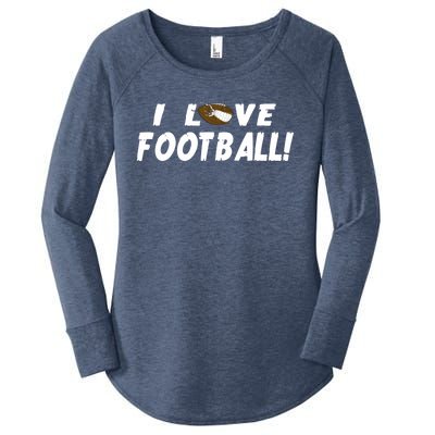 I Love Football Funny Gift Great Sport Funny Gift Women's Perfect Tri Tunic Long Sleeve Shirt