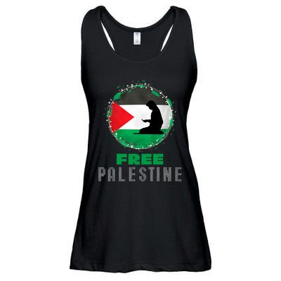 I Love Free Palestine Flag Save Gaza Strip Palestinian Gifts Ladies Essential Flowy Tank