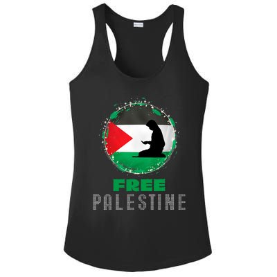 I Love Free Palestine Flag Save Gaza Strip Palestinian Gifts Ladies PosiCharge Competitor Racerback Tank