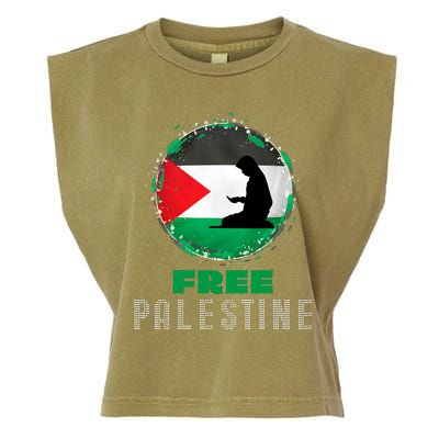 I Love Free Palestine Flag Save Gaza Strip Palestinian Gifts Garment-Dyed Women's Muscle Tee