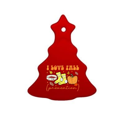 I Love Fall Prevention Funny Halloween Ceramic Tree Ornament