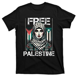 I Love Free Palestine Flag Save Gaza Strip Palestinian Retro T-Shirt