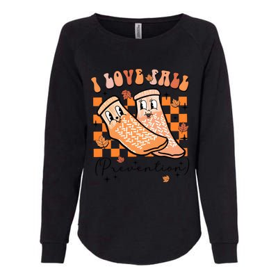 I Love Fall Prevention Thanksgiving Nurse Womens California Wash Sweatshirt