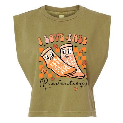 I Love Fall Prevention Thanksgiving Nurse Garment-Dyed Women's Muscle Tee