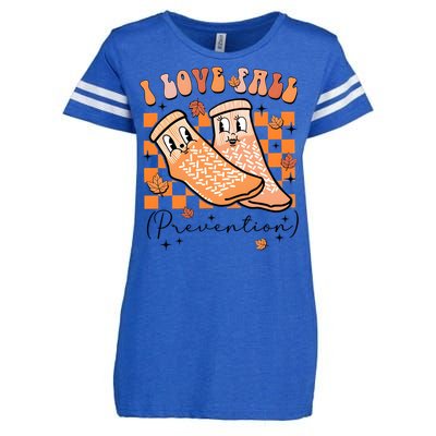 I Love Fall Prevention Thanksgiving Nurse Enza Ladies Jersey Football T-Shirt