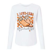 I Love Fall Prevention Thanksgiving Nurse Womens Cotton Relaxed Long Sleeve T-Shirt