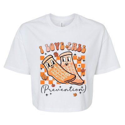 I Love Fall Prevention Thanksgiving Nurse Bella+Canvas Jersey Crop Tee