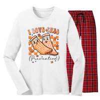 I Love Fall Prevention Thanksgiving Nurse Women's Long Sleeve Flannel Pajama Set 