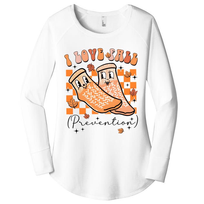 I Love Fall Prevention Thanksgiving Nurse Women's Perfect Tri Tunic Long Sleeve Shirt