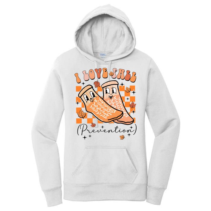 I Love Fall Prevention Thanksgiving Nurse Women's Pullover Hoodie