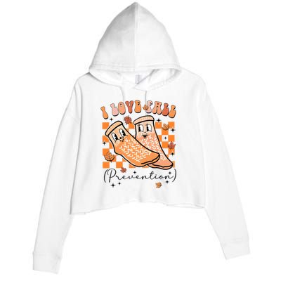 I Love Fall Prevention Thanksgiving Nurse Crop Fleece Hoodie