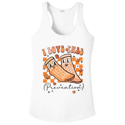 I Love Fall Prevention Thanksgiving Nurse Ladies PosiCharge Competitor Racerback Tank