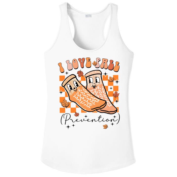 I Love Fall Prevention Thanksgiving Nurse Ladies PosiCharge Competitor Racerback Tank