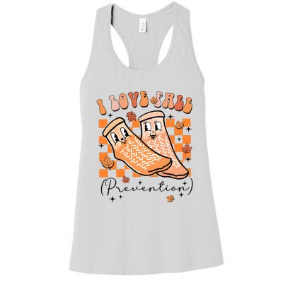 I Love Fall Prevention Thanksgiving Nurse Women's Racerback Tank