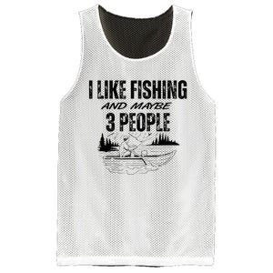 I Like Fishing And Maybe Three People Funny Fishing Mesh Reversible Basketball Jersey Tank