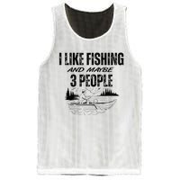 I Like Fishing And Maybe Three People Funny Fishing Mesh Reversible Basketball Jersey Tank