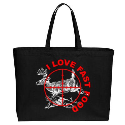 I Love Fast Food Funny Hunting Gift Cotton Canvas Jumbo Tote