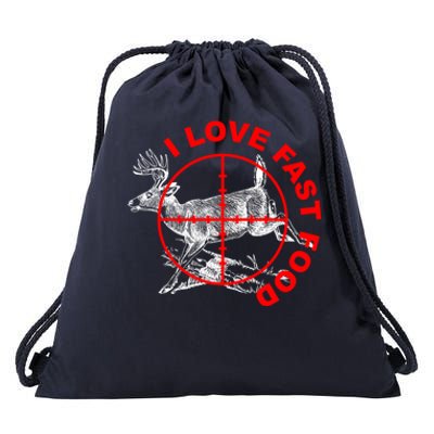 I Love Fast Food Funny Hunting Gift Drawstring Bag