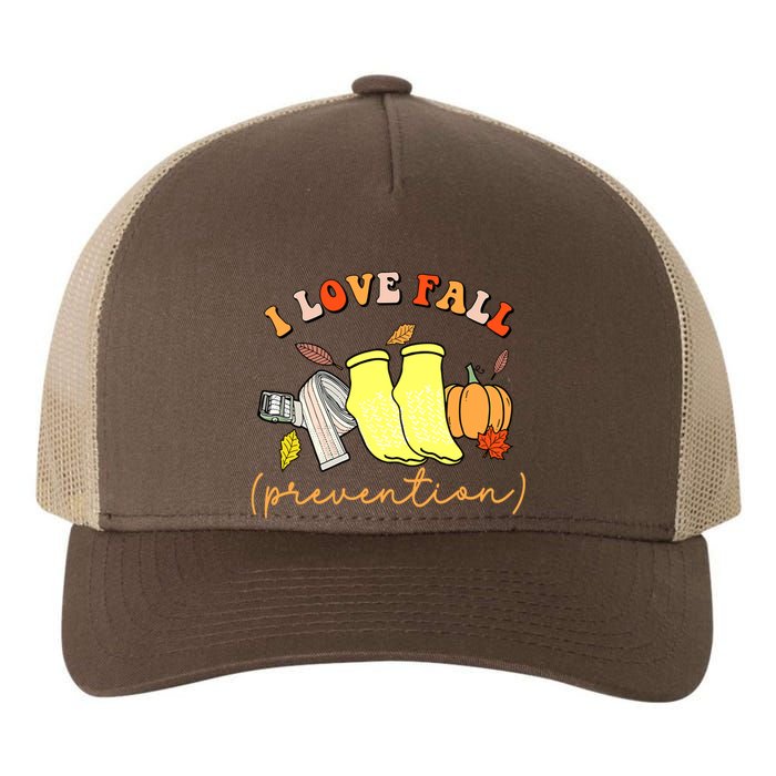 I Love Fall Prevention Halloween Yupoong Adult 5-Panel Trucker Hat