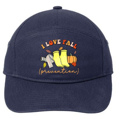 I Love Fall Prevention Halloween 7-Panel Snapback Hat