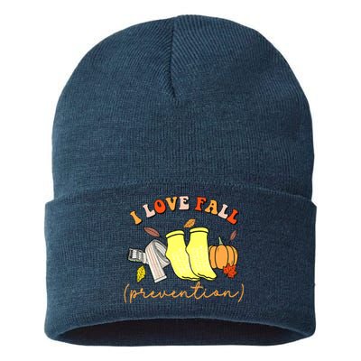 I Love Fall Prevention Halloween Sustainable Knit Beanie