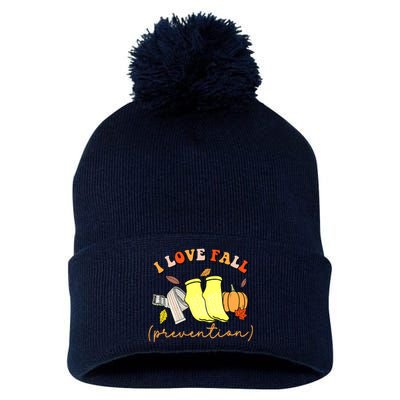 I Love Fall Prevention Halloween Pom Pom 12in Knit Beanie