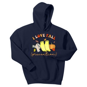 I Love Fall Prevention Halloween Kids Hoodie