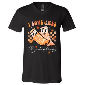 I Love Fall Prevention Halloween V-Neck T-Shirt