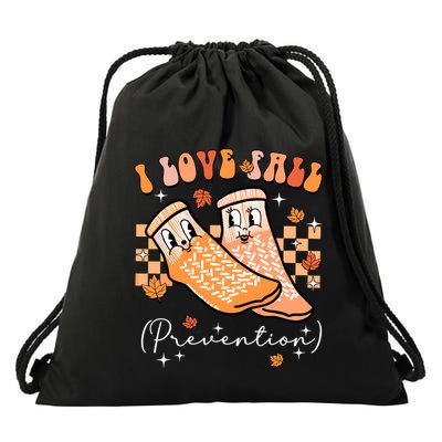 I Love Fall Prevention Halloween Drawstring Bag