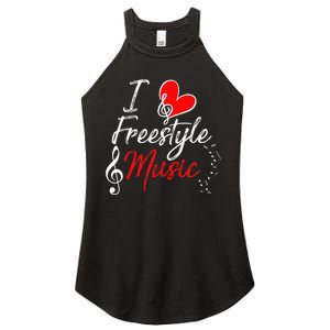 I Love Freestyle Music Women’s Perfect Tri Rocker Tank