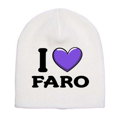 I Love Faro Portugal Proud Portugal Citizen Vacation Gift Short Acrylic Beanie